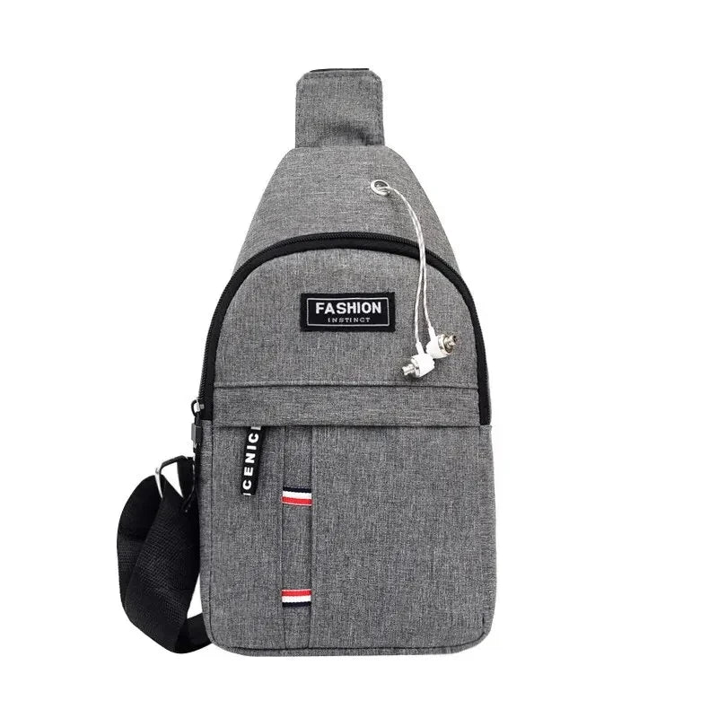 Nylon Canvas Men Shoulder Bag – Slim Crossbody Travel Messenger Bag