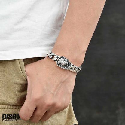 Luxury Men Lion Chain Bracelet – Bold Personality Cuban Jewelry