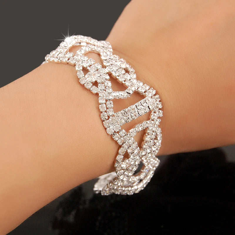 Luxury Zircon Charm Bracelet – 925 Silver Crystal Elegance Jewelry