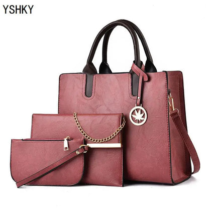 All-in-One Women Bag Set – Stylish 3PCS Tote & Shoulder Bag Collection
