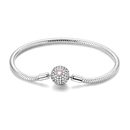 Elegant Heart Charm Bracelet – 925 Silver DIY Beads Jewelry