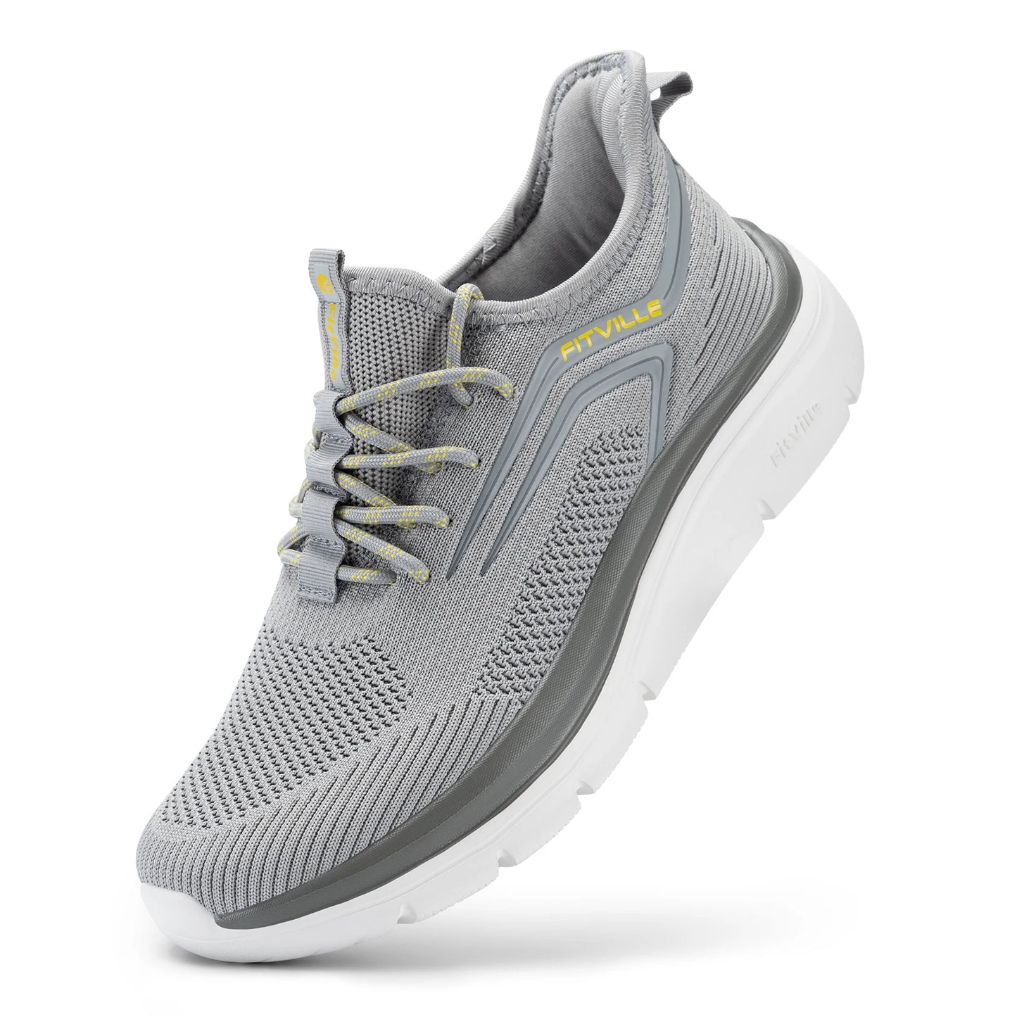 Wide Fit Men’s Athletic Shoes – Thick Sole Lightweight Casual Sneakers