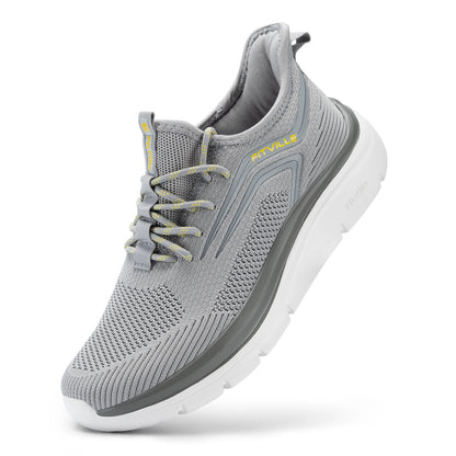 Wide Fit Men’s Athletic Shoes – Thick Sole Lightweight Casual Sneakers