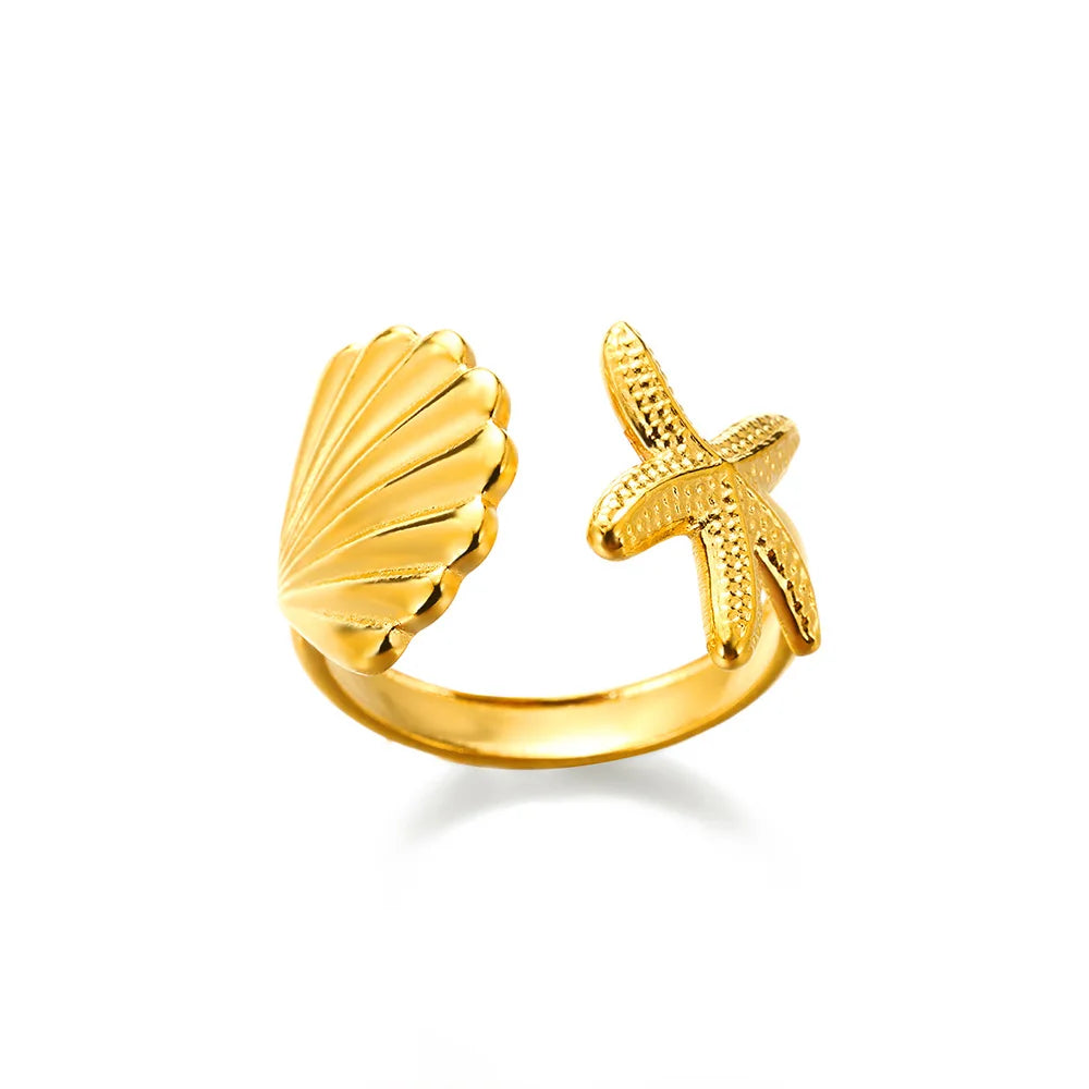 Classic Wedding Couple Rings – Gold Tone Stainless Steel Band Set