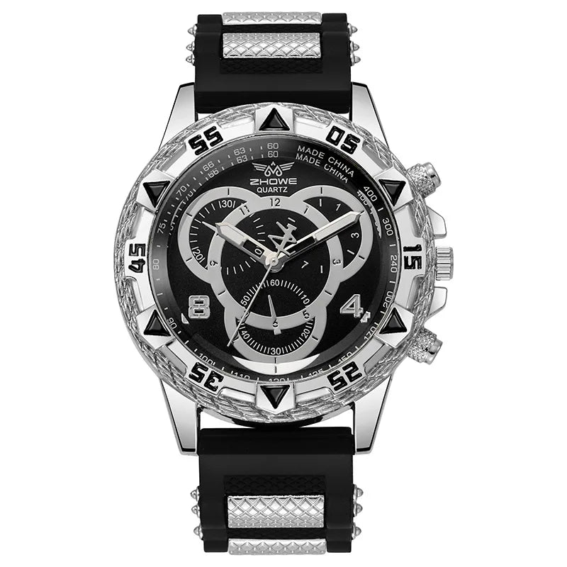 Minimal Analog Quartz Wrist Watch with Silicone Strap for Men