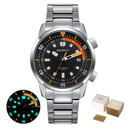 Professional 200M Automatic Diver Watch – Sapphire Luminous Steel Edition