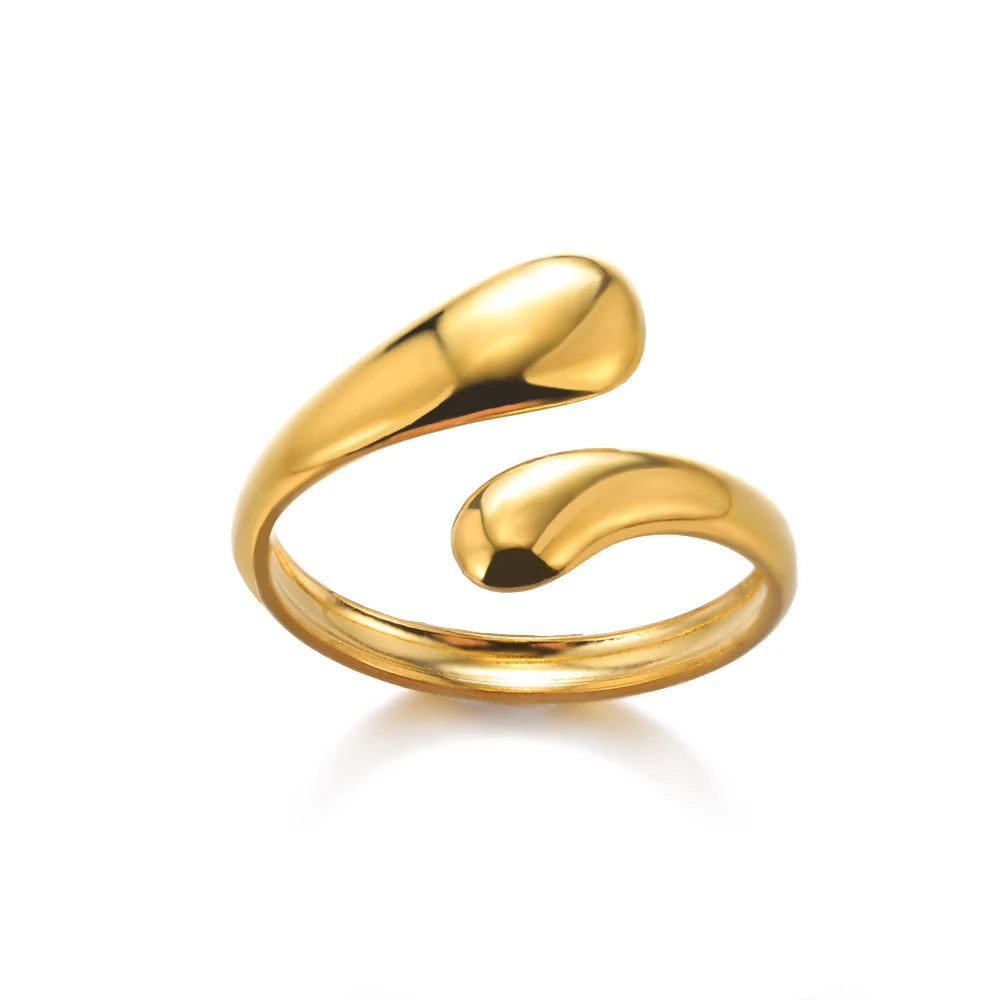 Classic Wedding Couple Rings – Gold Tone Stainless Steel Band Set