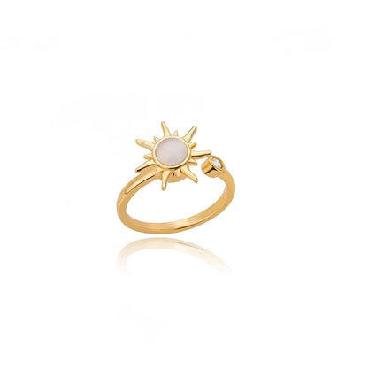 Classic Wedding Couple Rings – Gold Tone Stainless Steel Band Set
