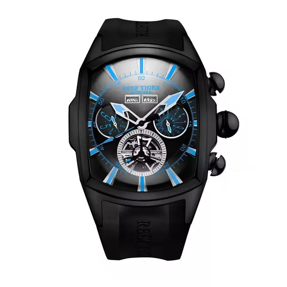Luxury Barrel Design Automatic Watch – Stainless Steel Mechanical Edition
