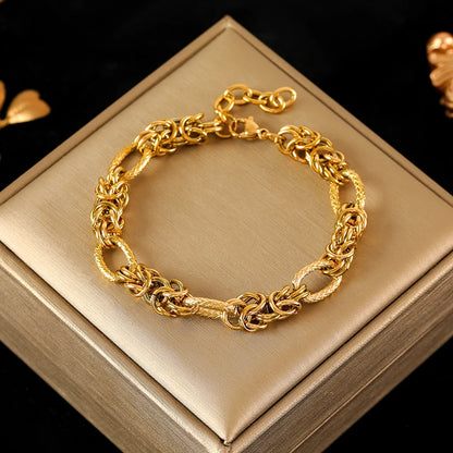 Minimalist Gold Cuban Bracelet with Waterproof Stainless Steel Design
