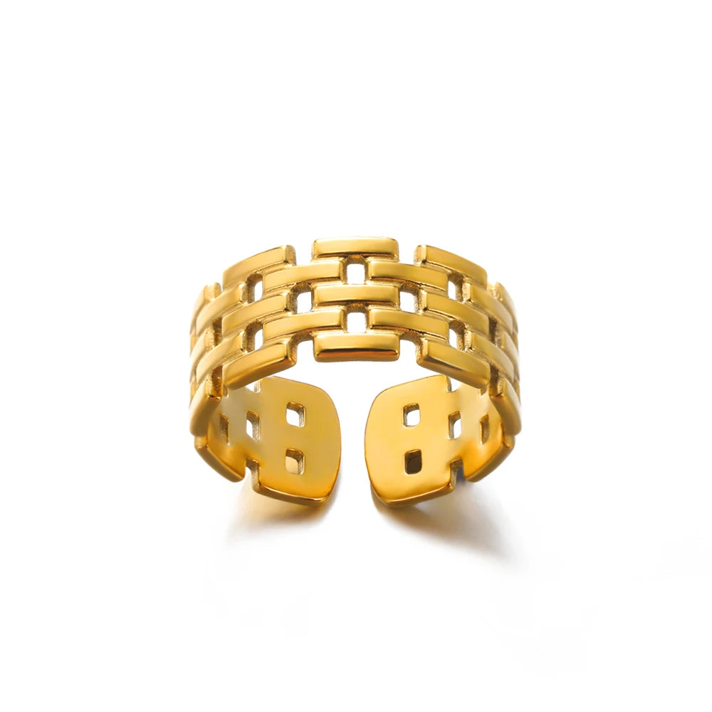 Classic Wedding Couple Rings – Gold Tone Stainless Steel Band Set