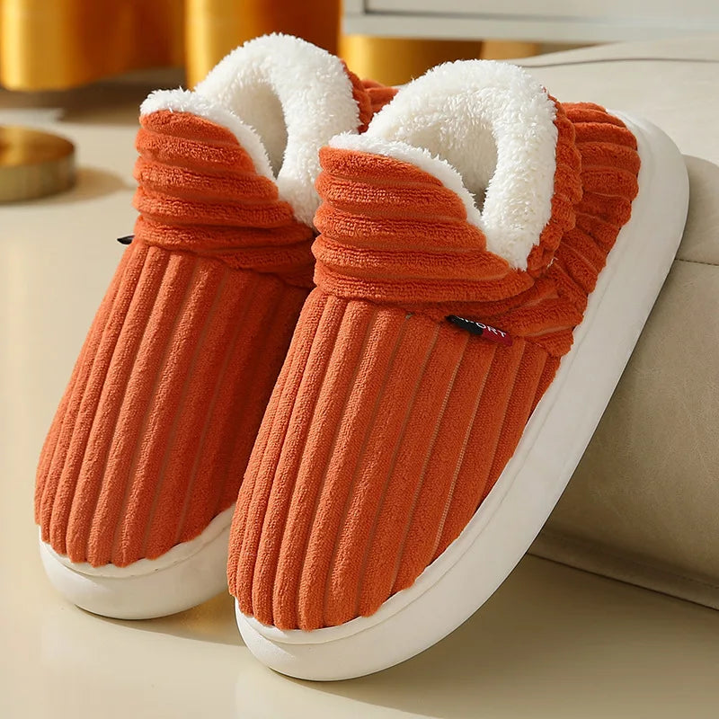 Soft Plush Winter Slippers – Warm Fuzzy Indoor Comfort Shoes