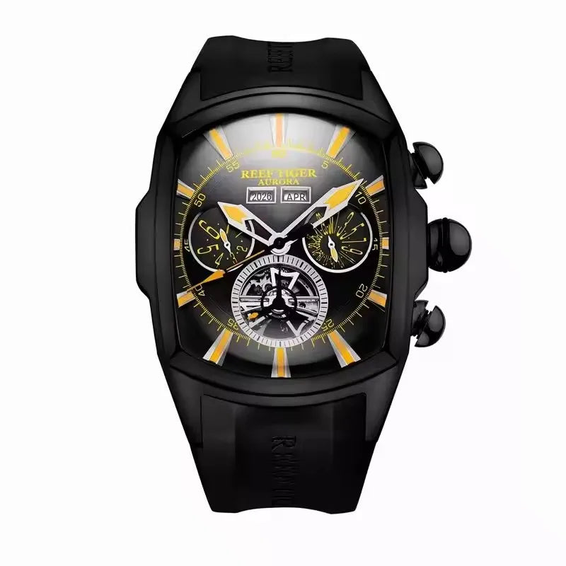 Luxury Barrel Design Automatic Watch – Stainless Steel Mechanical Edition