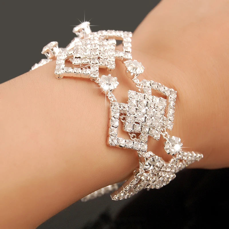 Luxury Zircon Charm Bracelet – 925 Silver Crystal Elegance Jewelry