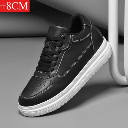 Clean Style Men’s Leather Sneakers –  Casual Athletic Shoes