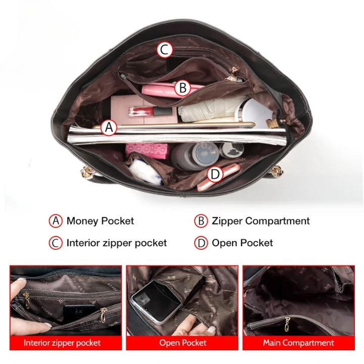Luxury Leather Top Handle Bag – Spacious Designer Women’s Handbag