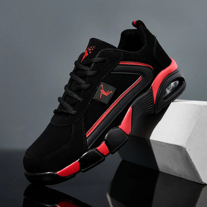 Men’s Air Cushion Casual Sneakers – Breathable Mesh & PU Sports Shoes