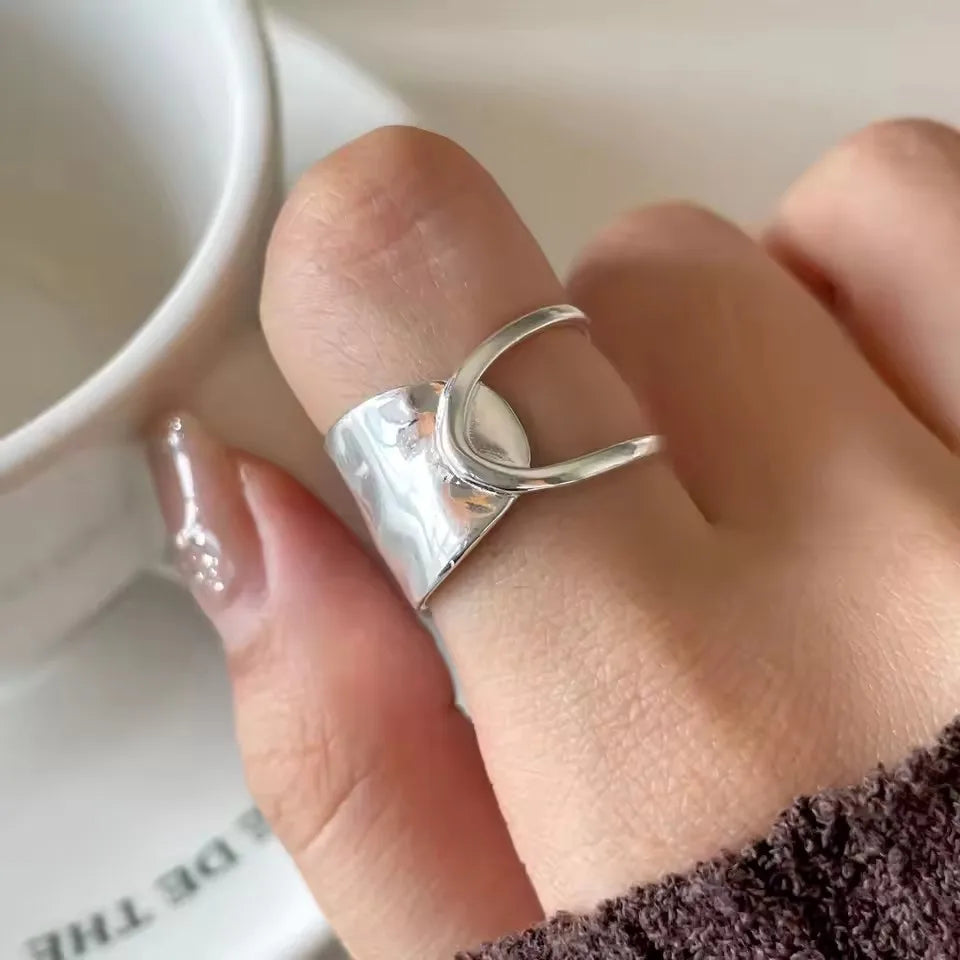 MODERN 925 STERLING SILVER HEART RING