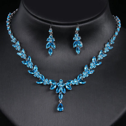 Timeless Cubic Zirconia Necklace & Earrings – Elegant Women’s Jewelry Gift Set