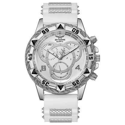 Minimal Analog Quartz Wrist Watch with Silicone Strap for Men