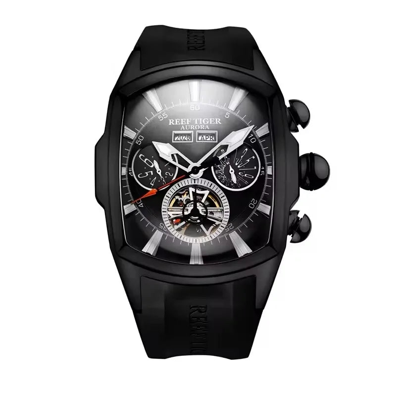 Luxury Barrel Design Automatic Watch – Stainless Steel Mechanical Edition