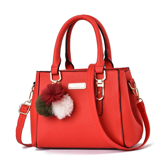 Large Capacity Leather Shoulder Bag – Elegant Women’s Casual Handbag