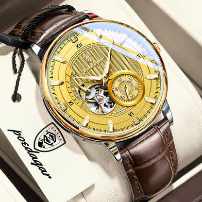 Luxury Skeleton Automatic Watch – Stainless Steel Luminous Design