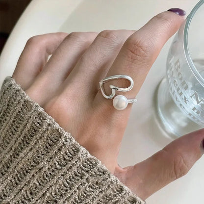 MODERN 925 STERLING SILVER HEART RING