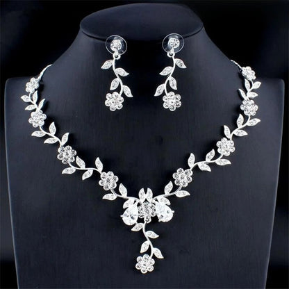 Copper Inlaid Claw Chain Jewelry Set – Necklace & Earrings for Women