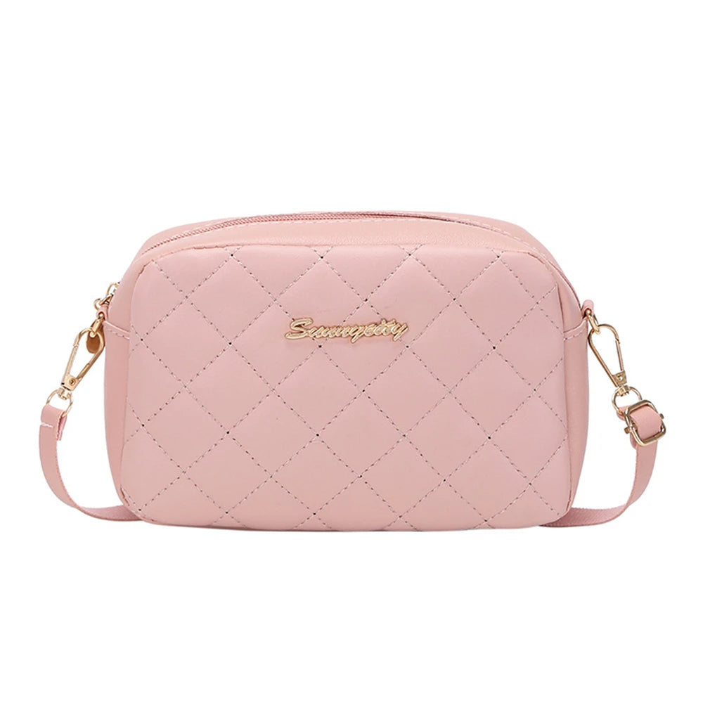 Elegant Plaid Stitch Shoulder Bag – Small Tassel Crossbody for Women