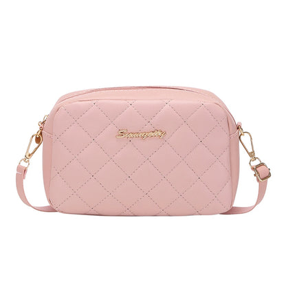 Elegant Plaid Stitch Shoulder Bag – Small Tassel Crossbody for Women