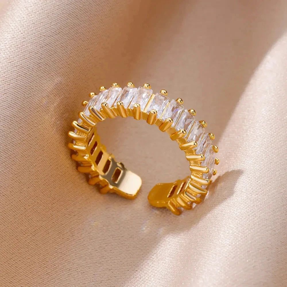 Classic Wedding Couple Rings – Gold Tone Stainless Steel Band Set
