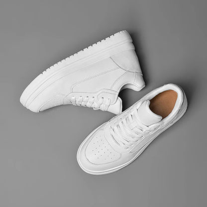 Clean Style Men’s Leather Sneakers –  Casual Athletic Shoes