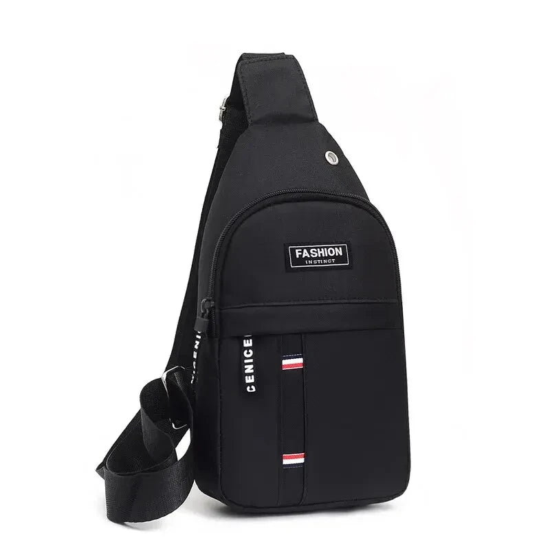 Nylon Canvas Men Shoulder Bag – Slim Crossbody Travel Messenger Bag