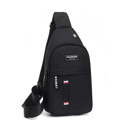 Nylon Canvas Men Shoulder Bag – Slim Crossbody Travel Messenger Bag