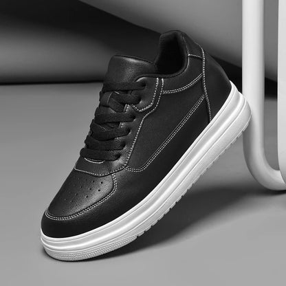 Clean Style Men’s Leather Sneakers –  Casual Athletic Shoes