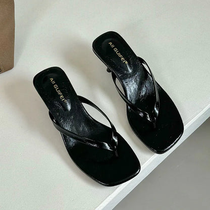 CHIC OPEN STYLE CASUAL HEEL SLIDES