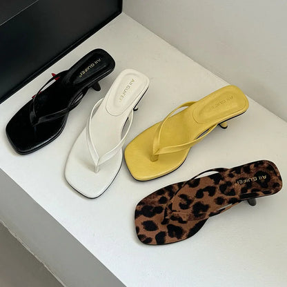 CHIC OPEN STYLE CASUAL HEEL SLIDES