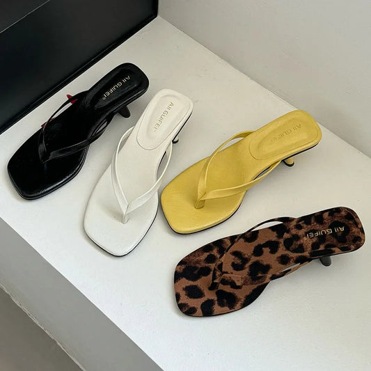 CHIC OPEN STYLE CASUAL HEEL SLIDES