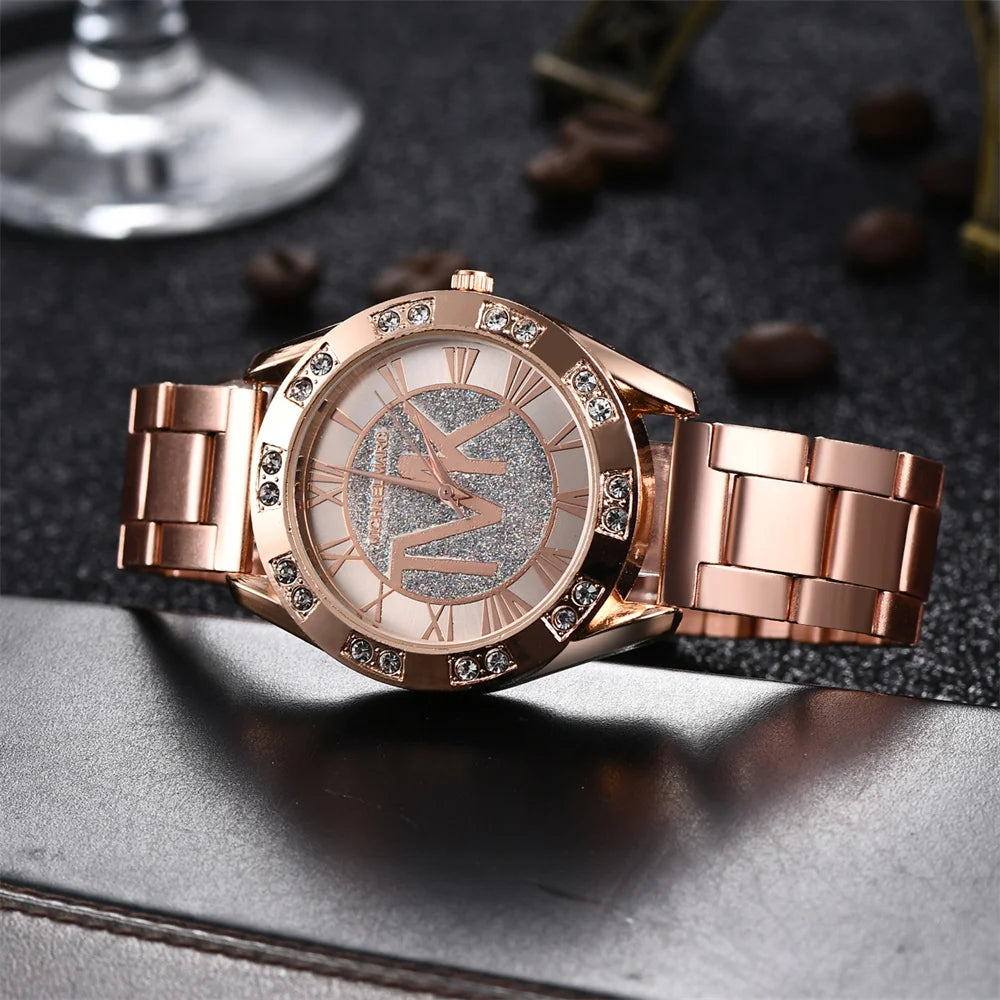 Sophisticated Gold-Tone Quartz Watch for Women – Stylish Everyday Wristwatch Gift