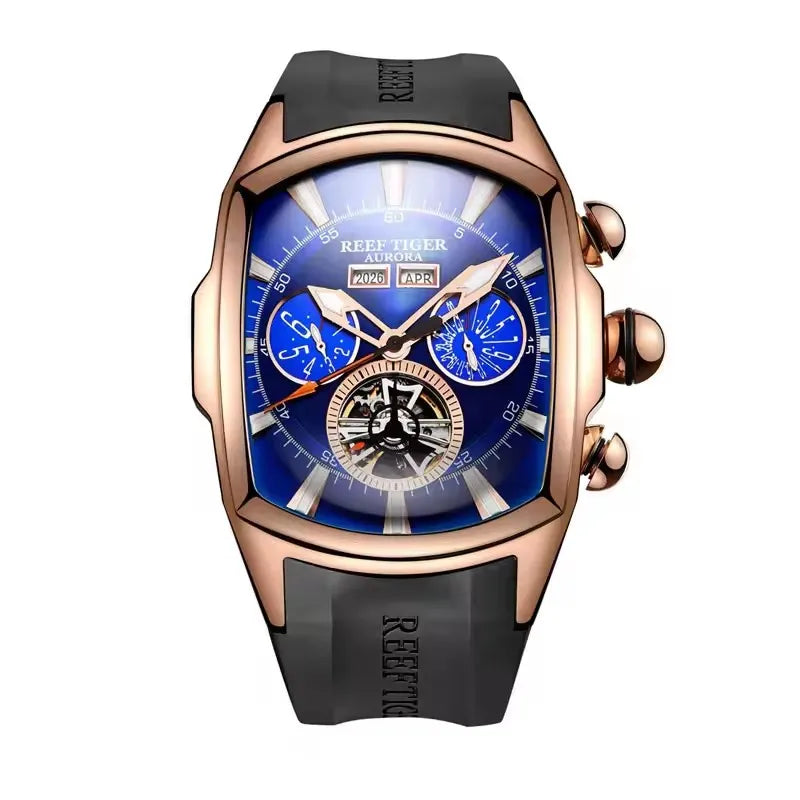 Luxury Barrel Design Automatic Watch – Stainless Steel Mechanical Edition