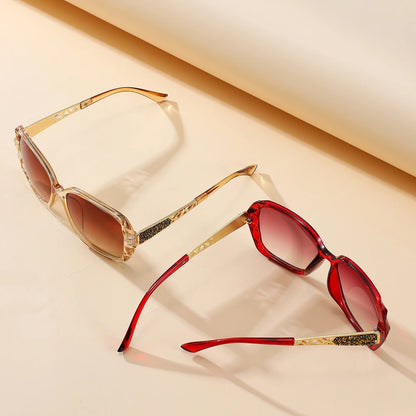 Elegant UV Protection Sunglasses with Sparkling Diamond-Inspired Finish