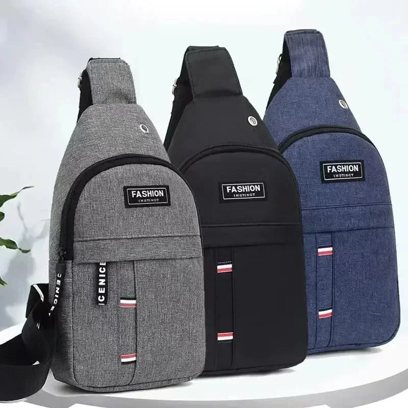 Nylon Canvas Men Shoulder Bag – Slim Crossbody Travel Messenger Bag