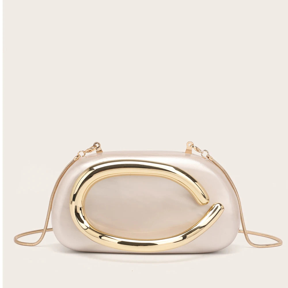 Sophisticated Women’s Clutch Purse – Glamorous Gold-Tone Bag for Special Occasions