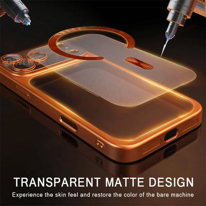 Crystal Shield Magnetic Wireless Charging Phone Case – Matte Transparent Protection Series