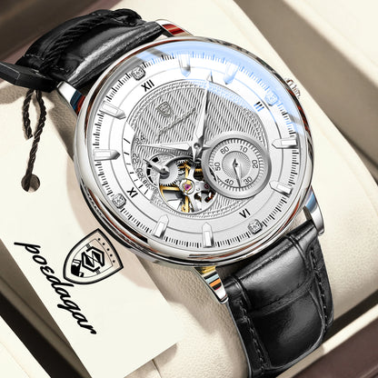 Luxury Skeleton Automatic Watch – Stainless Steel Luminous Design
