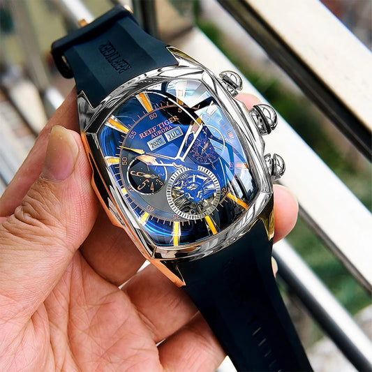 Luxury Barrel Design Automatic Watch – Stainless Steel Mechanical Edition