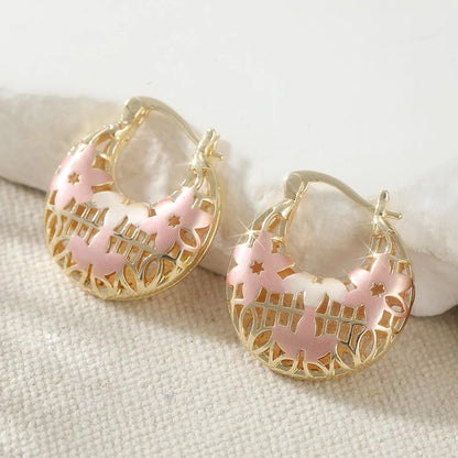 Classic Women’s Hoop Earrings – 14K Gold-Plated Jewelry for Weddings & Parties
