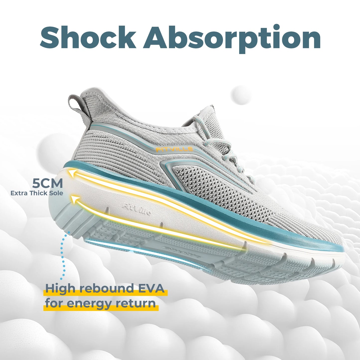 Wide Fit Men’s Athletic Shoes – Thick Sole Lightweight Casual Sneakers