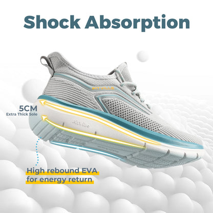 Wide Fit Men’s Athletic Shoes – Thick Sole Lightweight Casual Sneakers